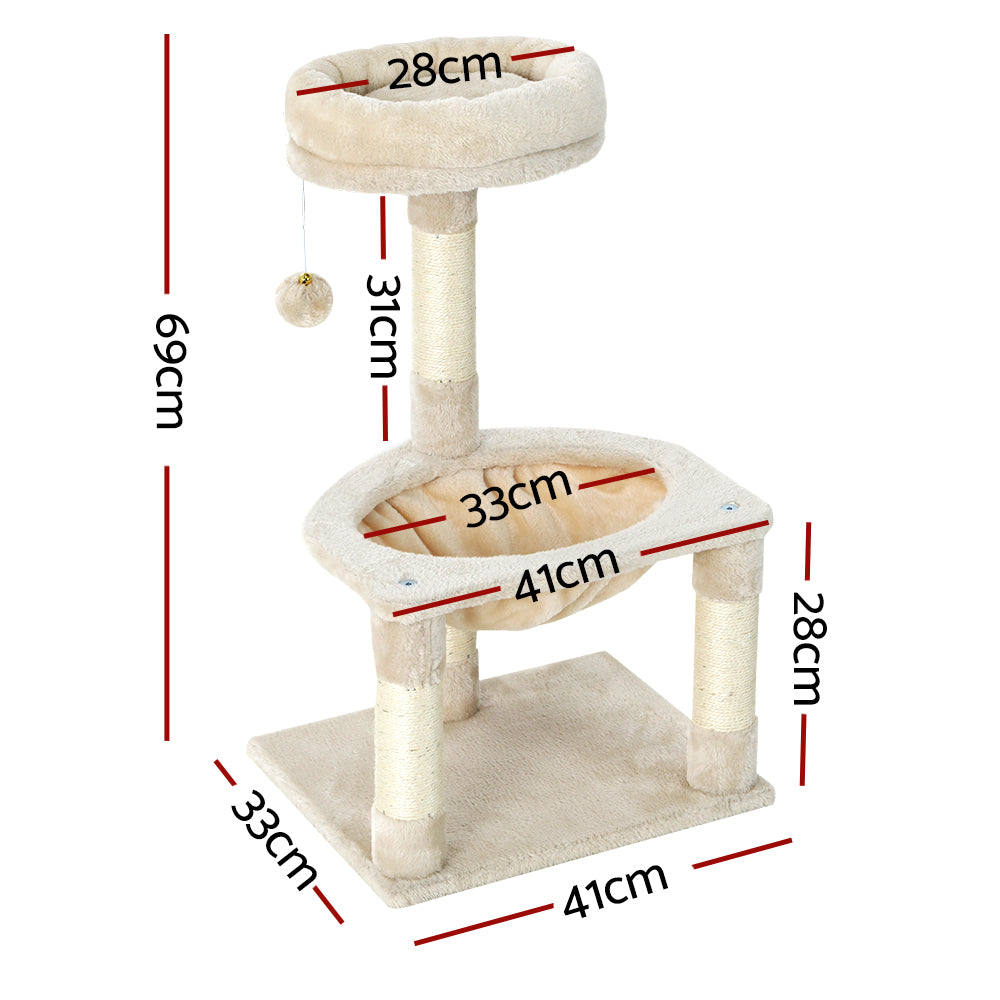 i.Pet Cat Tree 69cm Scratching Post Tower Scratcher Wood Condo House
