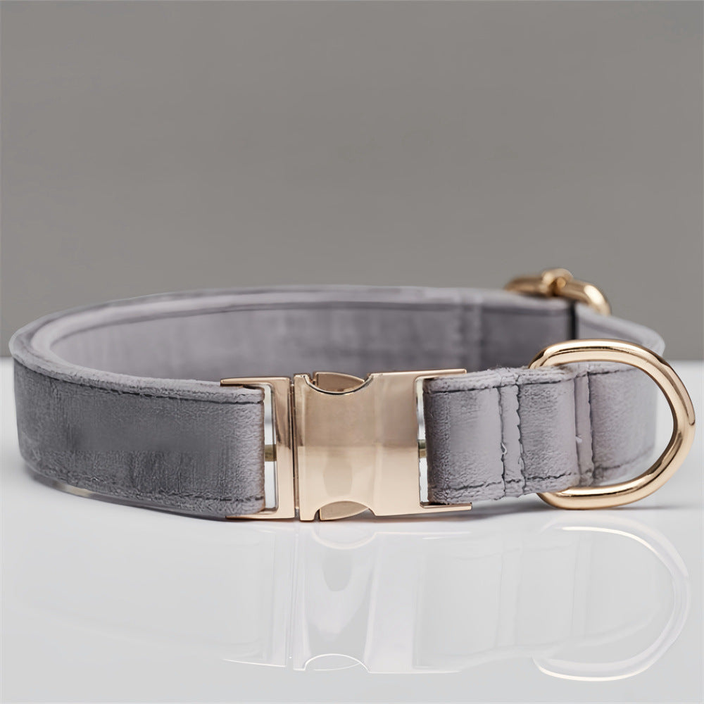 Grey Durable Dog Collar with Metal Buckle - Adjustable Nylon Pet Collar for Dogs Size S