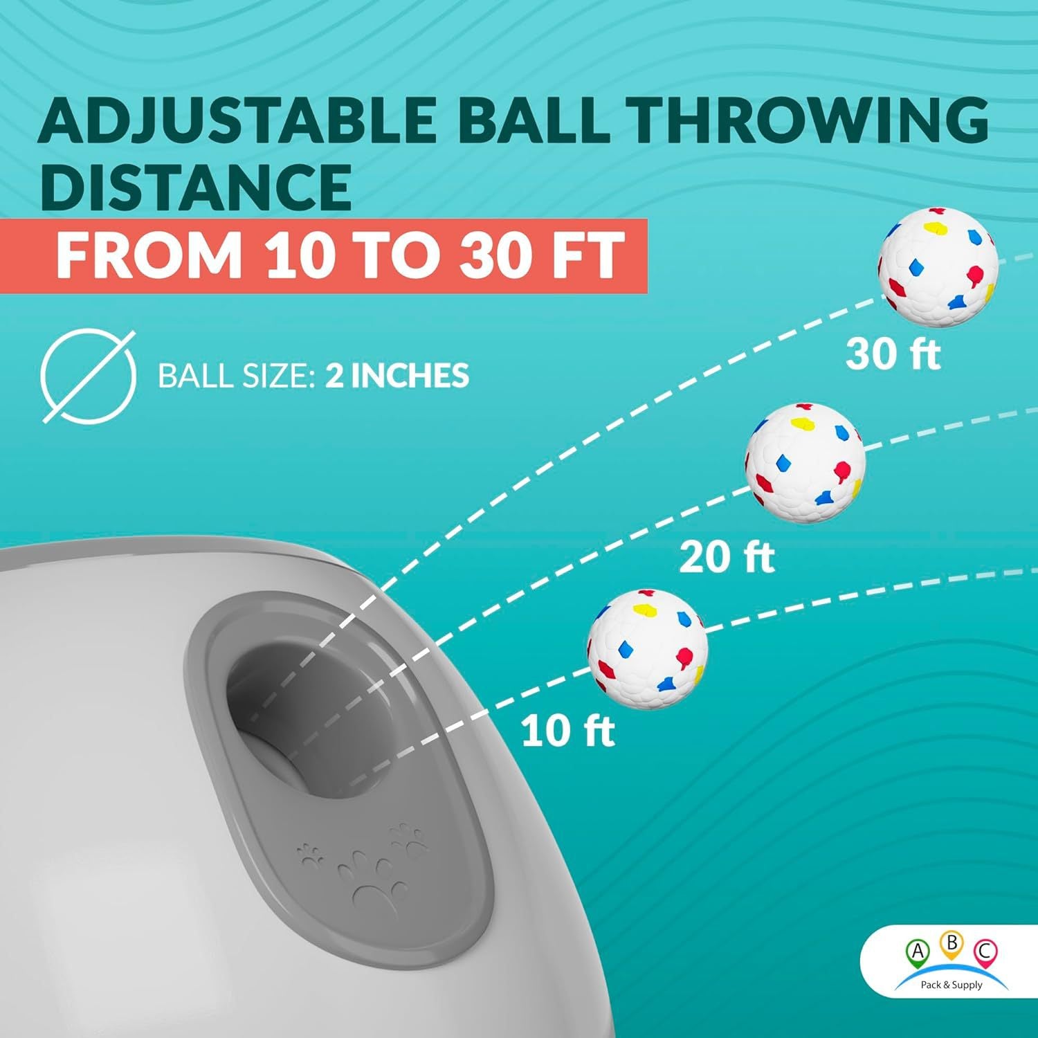 Automatic Dog Ball Launcher with Adjustable Distance - Includes 3 Durable Balls(blue)